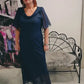 Vestido em chiffon com decote em V e strass