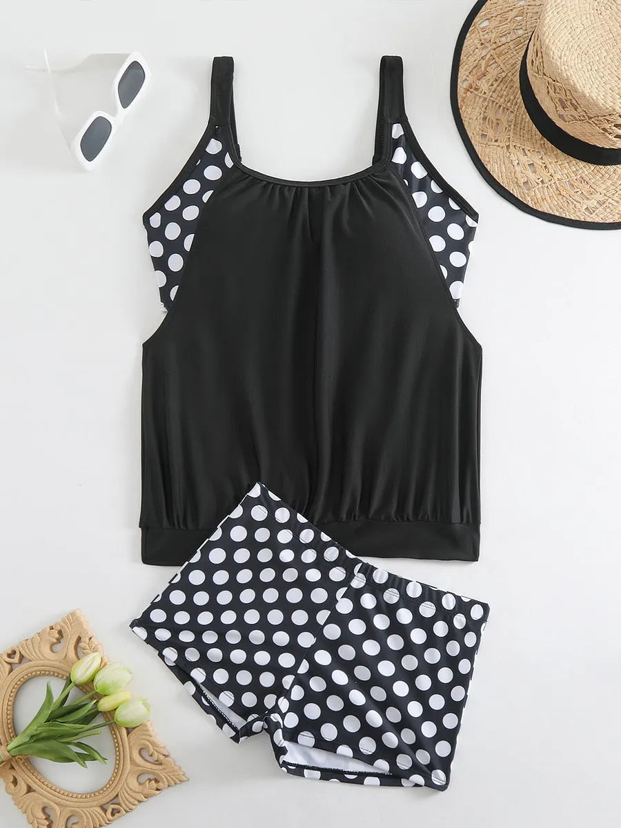 🚚 Biquíni de senhora de duas peças com estampado de bolinhas | Estampado clássico de poá, alças ajustáveis 🏖️✨