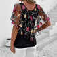 Top de mulher com estampado de renda