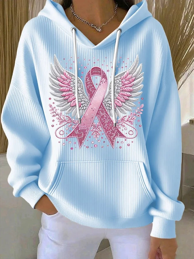 Sweatshirt de mulher com estampa de asas e fita