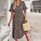 Vestido midi com decote em V para mulher
