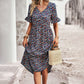 Vestido midi com decote em V para mulher