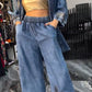Fato casual de mulher jeans Tencel com estampado de leopardo e lapela prateada