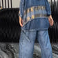 Fato casual de mulher jeans Tencel com estampado de leopardo e lapela prateada