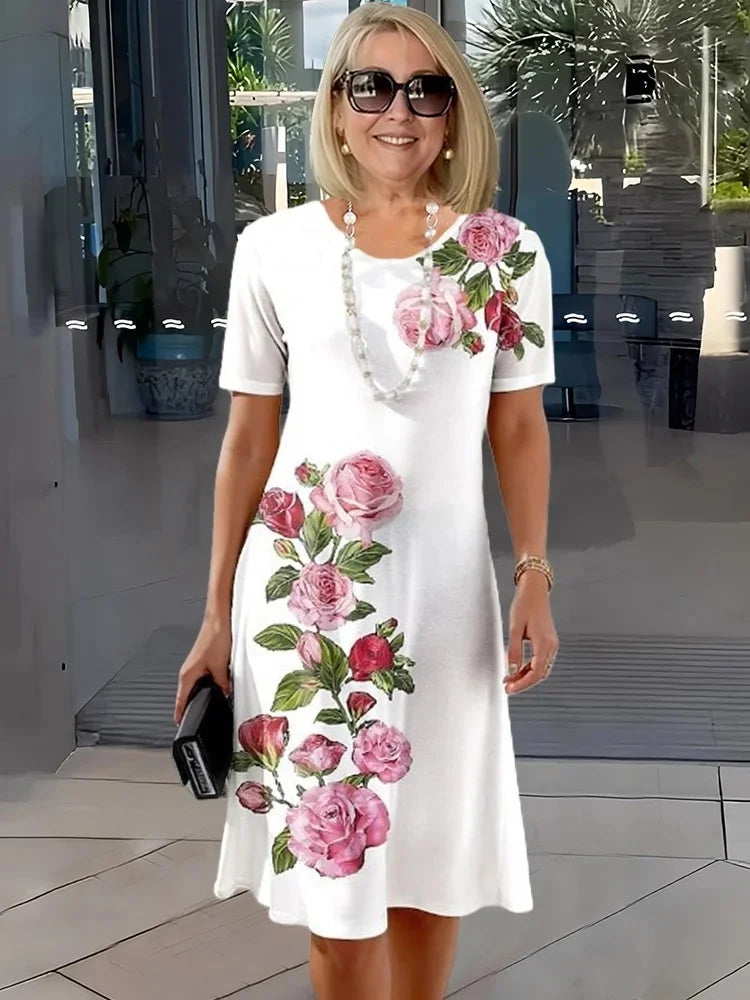 Vestidos midi com estampado floral plus size