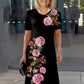 Vestidos midi com estampado floral plus size