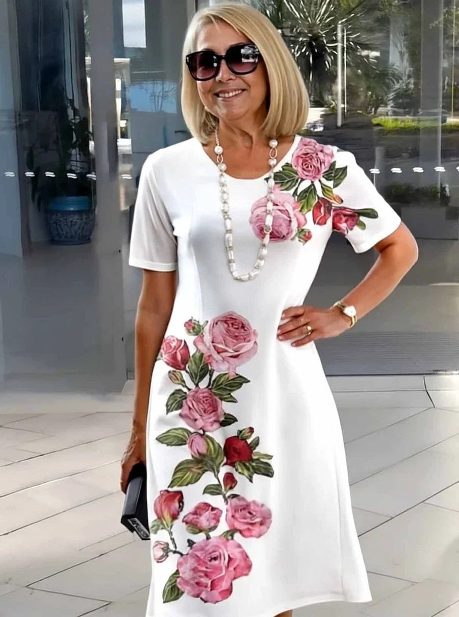 Vestidos midi com estampado floral plus size