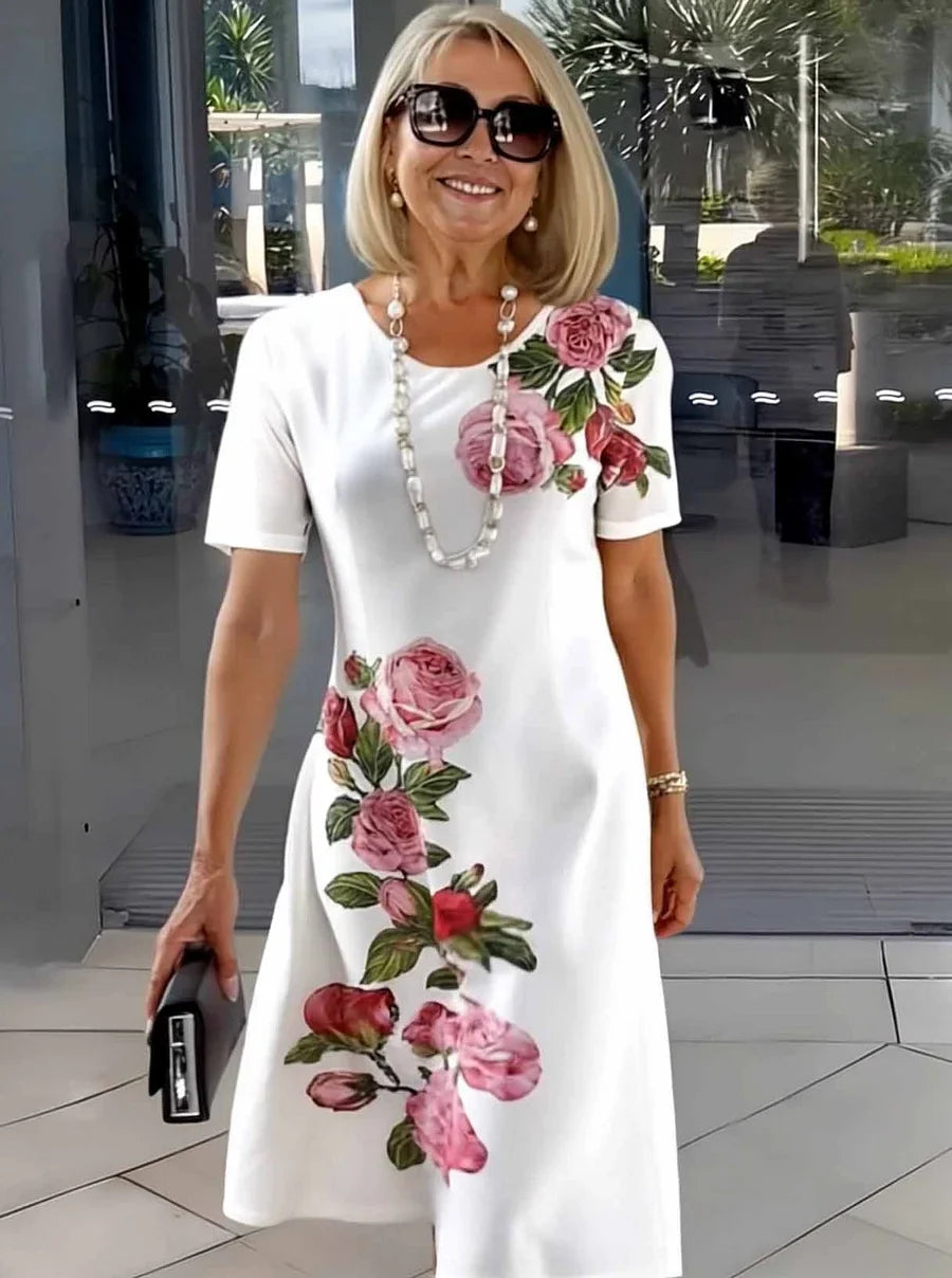 Vestidos midi com estampado floral plus size