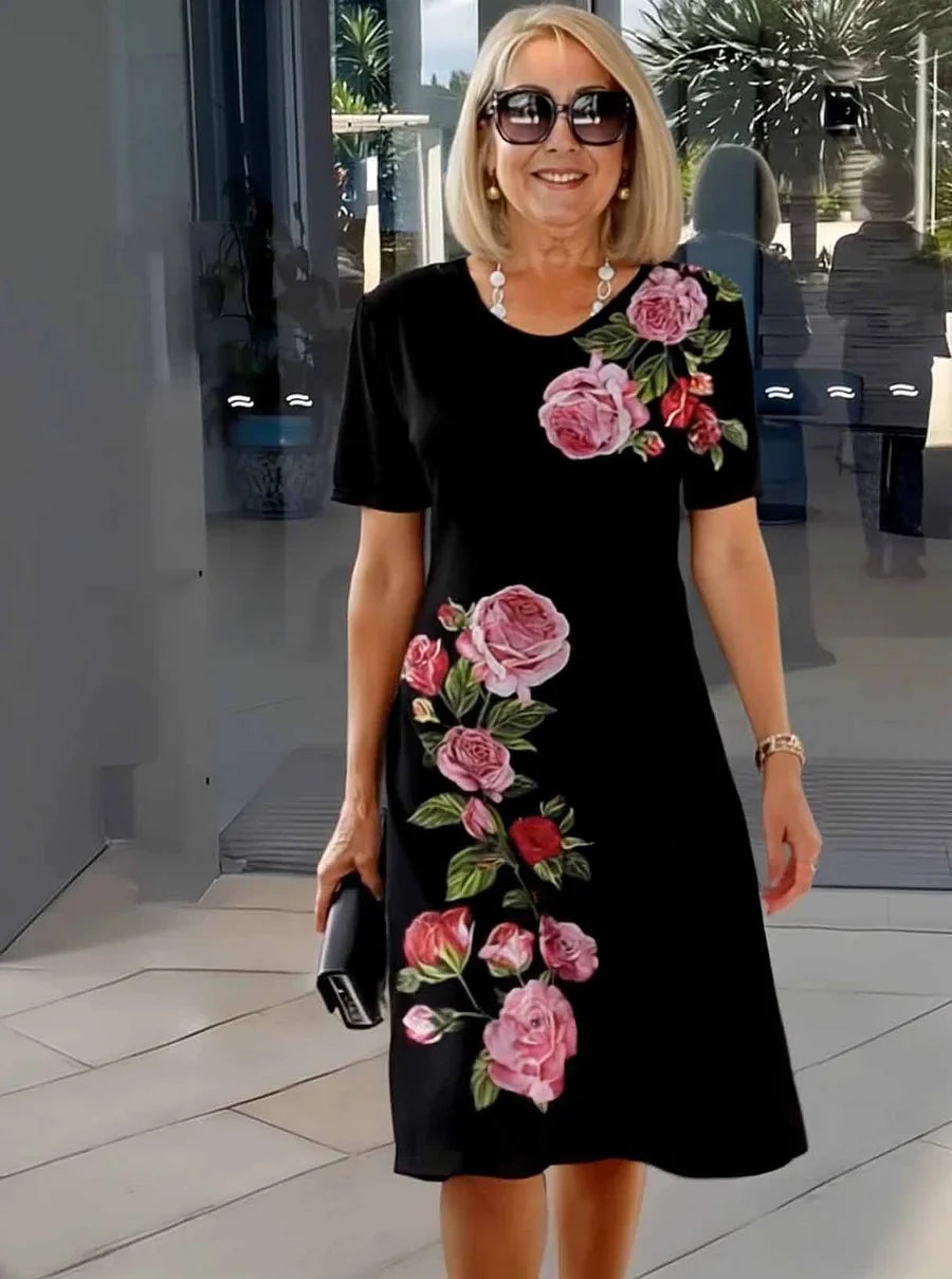 Vestidos midi com estampado floral plus size