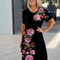 Vestidos midi com estampado floral plus size