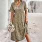 Vestido midi com decote em V para mulher