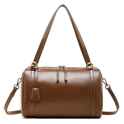 Bolsa de senhora a tiracolo em couro castanho