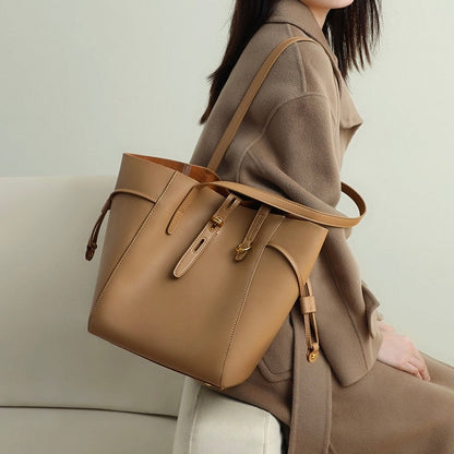 Bolsa de senhora em pele genuína com fecho de fivela vintage