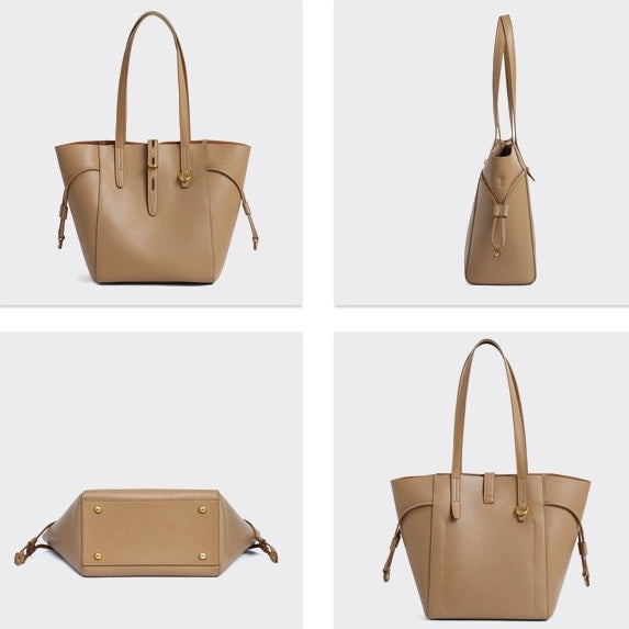 Bolsa de senhora em pele genuína com fecho de fivela vintage