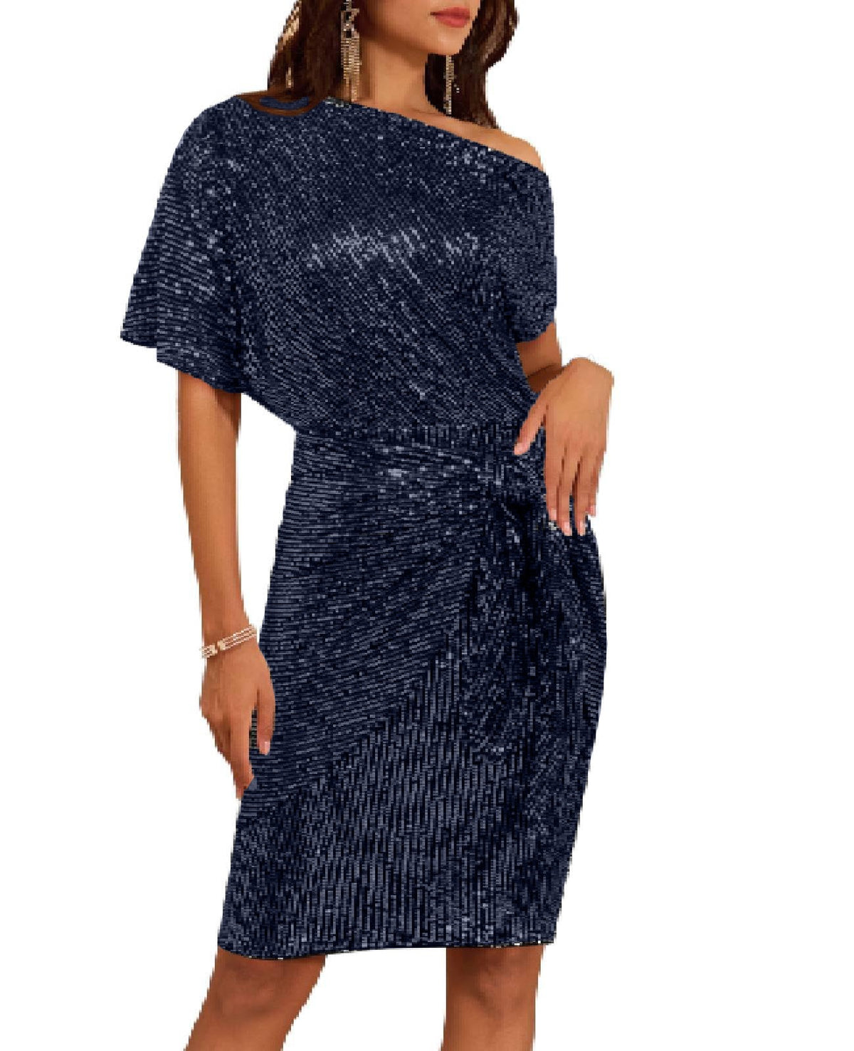 Promoção imperdível - Vestido justo de um ombro só para mulher