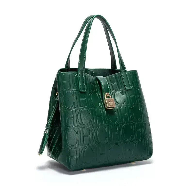 Bolsa de senhora CH, bolsa de balde, grande capacidade, temperamento luxuoso