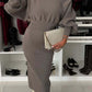 Vestido justo monocromático para mulher outono e inverno 2024