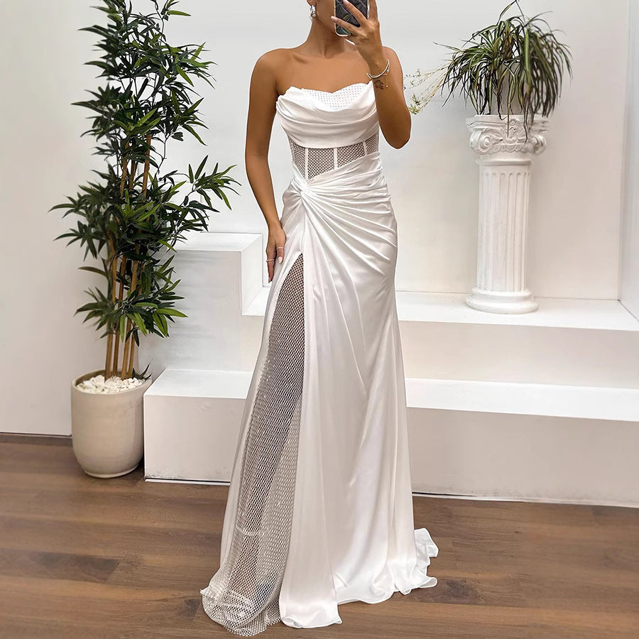 Vestido em malha com corte lateral