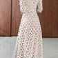 Vestido de resort elegante de renda oca para mulher