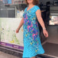 Vestido estampado com decote em V 2025