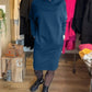 Vestido casual com capuz e bolsos