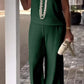 💖Top e calças sem mangas de algodão e linho para mulher 2025