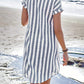 Vestido camiseiro listrado elegante