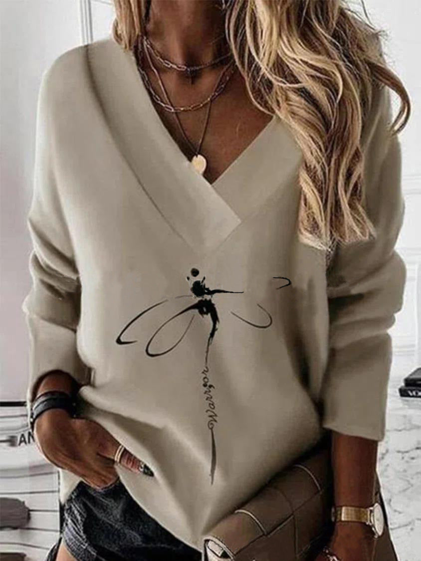 Sweatshirt de mulher com estampado plus size outono/inverno