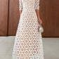 Vestido de resort elegante de renda oca para mulher