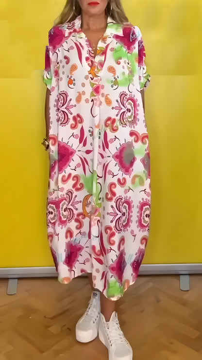 Vestido Lidia - Estampado - Ultraleve, Solto e com um Caimento Perfeito (Verão 2025)