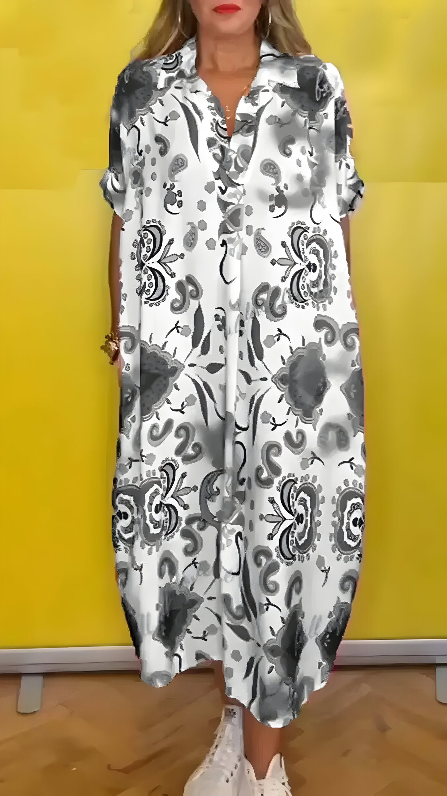 Vestido Lidia - Estampado - Ultraleve, Solto e com um Caimento Perfeito (Verão 2025)