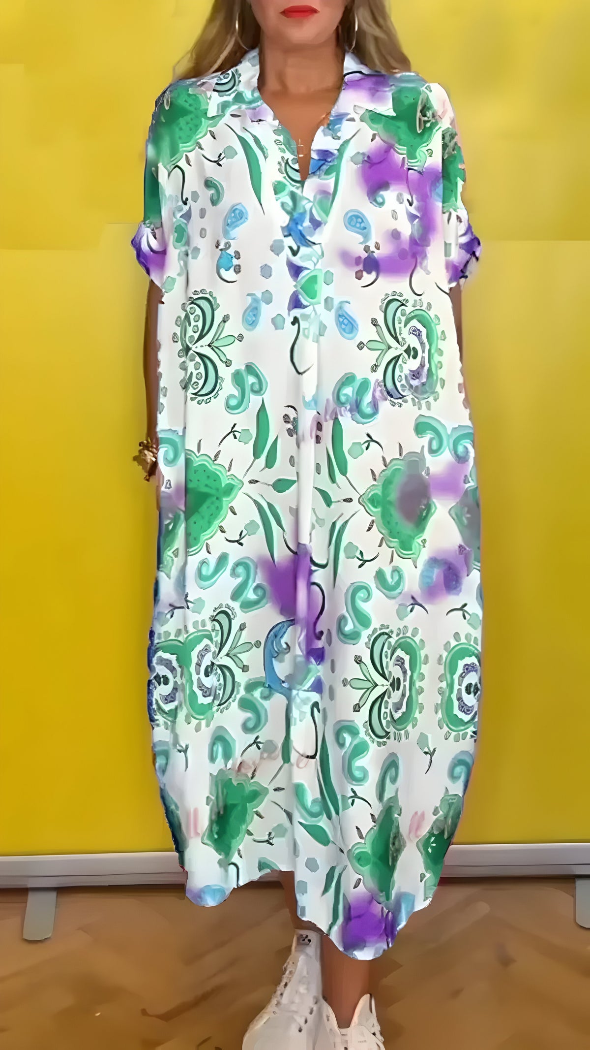 Vestido Lidia - Estampado - Ultraleve, Solto e com um Caimento Perfeito (Verão 2025)