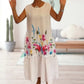 Vestido solto de algodão floral