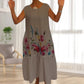 Vestido solto de algodão floral