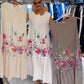 Vestido solto de algodão floral
