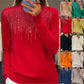 Camisola de mulher de gola alta com lantejoulas 2025