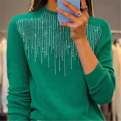 Camisola de mulher de gola alta com lantejoulas 2025