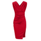 Vestido com racha e decote em V