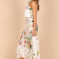 Vestido comprido com decote halter e estampado floral