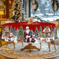 Toalha de mesa de Natal premium - encantadora estampa de Pai Natal e renas, traz alegria à família