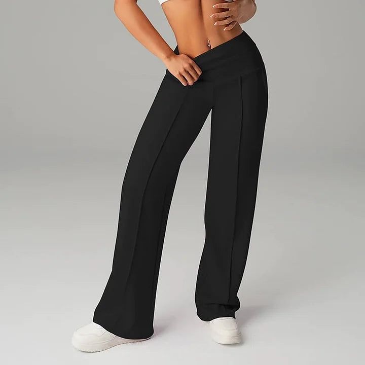💕Calça feminina reta de cor sólida