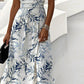 Vestido elegante com estampado botânico