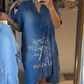 Vestido de verão para mulher, solto e confortável, com decote em V