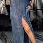 Vestido de mulher com lapelas Tencel Denim Confortável e moderno