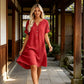 Vestido Túnica para Mulher com Decote em V – Modelagem Relaxada, Bolsos e Tecido Respirável