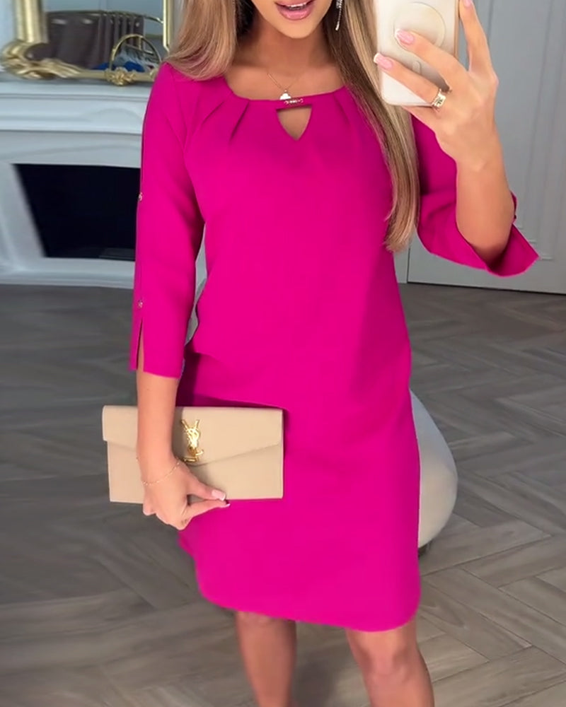 Vestido elegante de cor sólida