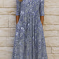 Vestido floral elegante com decote em V