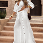 Fato de senhora de duas peças de cor sólida (blusa + calças)