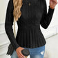 ✨Blusa de malha grossa para mulher com gola redonda e mangas compridas