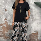 🌹Conjunto casual de senhora de duas peças com estampado